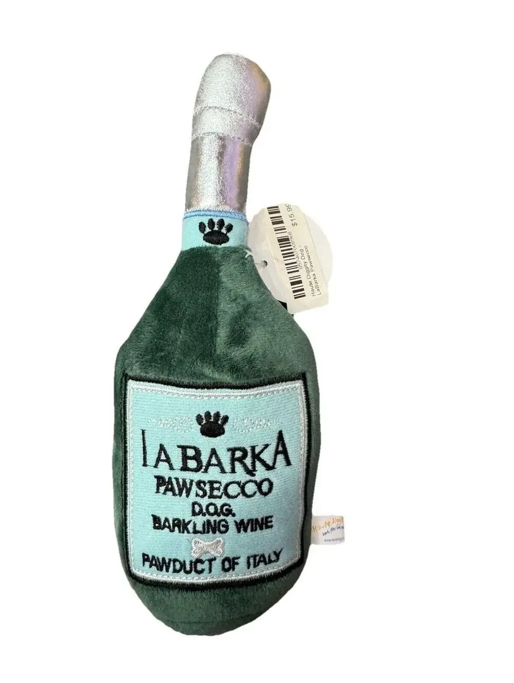 (RGB1) Haute Diggity Dog LaBarka Pawsecco, Plush One Size, Pawsecco (Dark Gray)